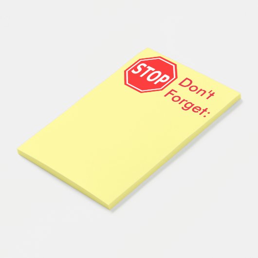 Stop, vergeet herinneringsnotities niet post-it® notes (Schuin)