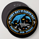 Stop walvisjacht ronde button 6,0 cm (Voorkant /achterkant)