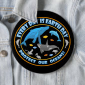 Stop walvisjacht ronde button 6,0 cm (In situ)