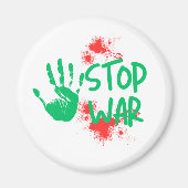 Stop War – Bold Handprint Anti-War Graphic Design Magneet (Voorkant)