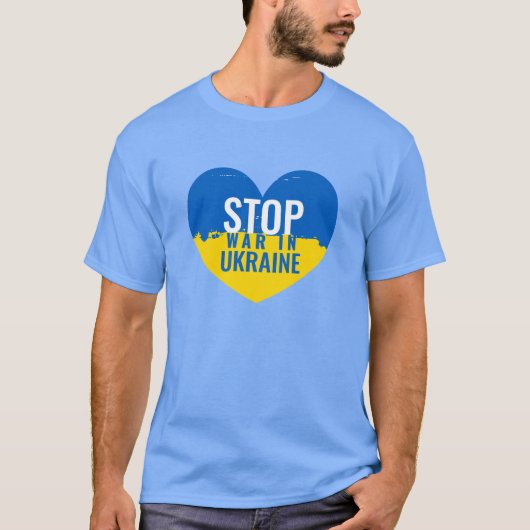 Stop War in Ukraine. I support Ukraine. T-shirt (Voorkant)