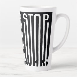 Stop War Zwart-Wit Motief Latte Mok
