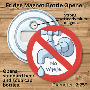 Stop Water Verspilling Flesopener Button Flesopener