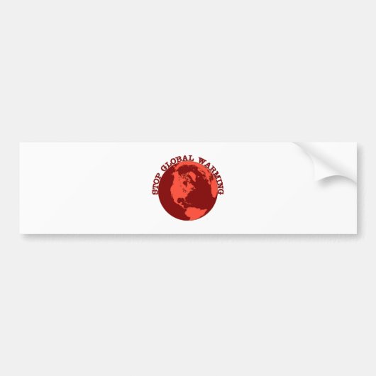 Stop wereldwijde opwarming bumpersticker (Voorkant)