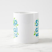 Stop wereldwijde opwarming extra grote beker (Voorkant)