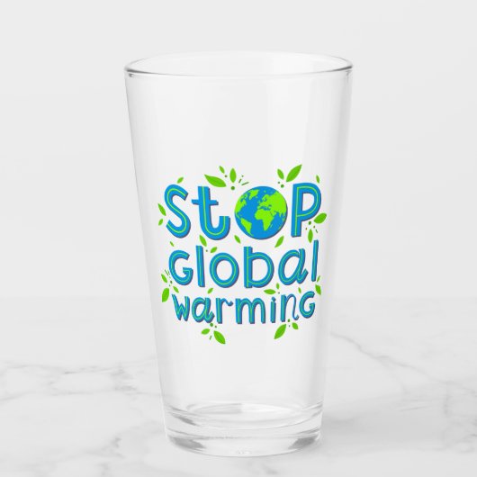 Stop wereldwijde opwarming glas (Voorkant)