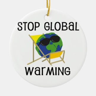 Stop wereldwijde opwarming keramisch ornament