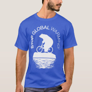 Stop wereldwijde opwarming: Polar Beer Bicycle T-s T-shirt