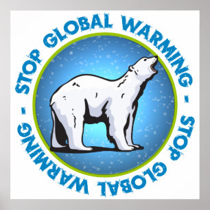 Stop wereldwijde opwarming poster