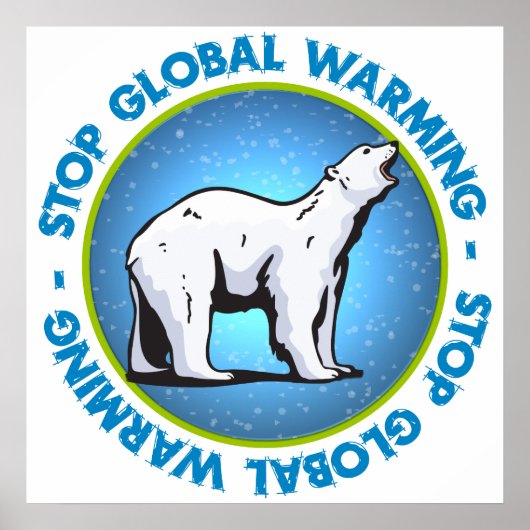 Stop wereldwijde opwarming poster (Voorkant)