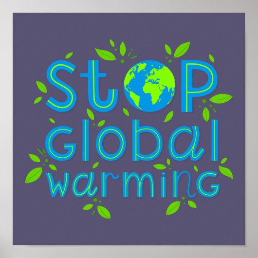Stop wereldwijde opwarming poster (Voorkant)