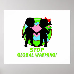 Stop wereldwijde opwarming poster