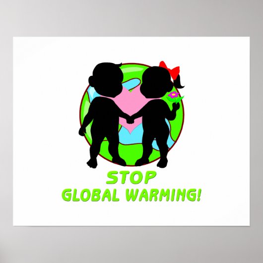 Stop wereldwijde opwarming poster (Voorkant)