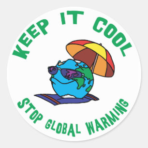 Stop wereldwijde opwarming ronde sticker