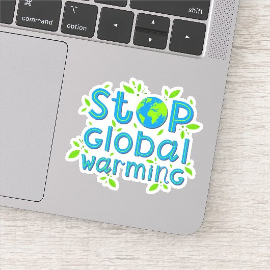 Stop wereldwijde opwarming sticker (Detail)