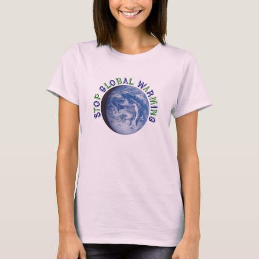 Stop wereldwijde opwarming t-shirt (Voorkant)