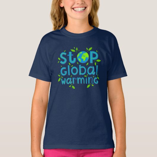 Stop wereldwijde opwarming t-shirt (Voorkant)