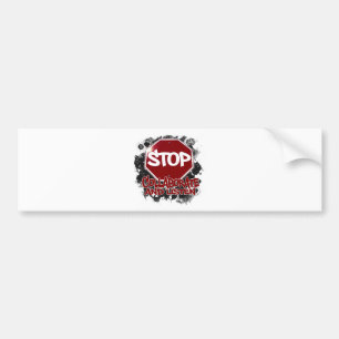 Stop! Werk samen en luister. Bumpersticker
