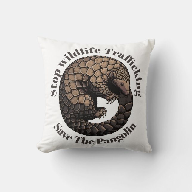 Stop wildlife trafficking - Save the pangolin  Kussen (Voorkant)