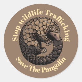 Stop wildlife trafficking - Save the pangolin  Ronde Sticker