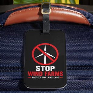Stop windparken, bescherm ons landschap bagagelabel