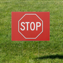 Stop Yard Sign · Rode achtergrond
