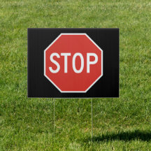 Stop Yard Sign · Zwarte achtergrond