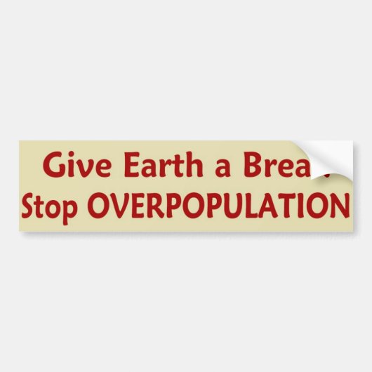 StopOVERPOPULATIE Bumpersticker (Voorkant)