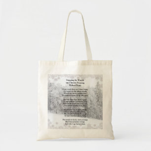 Stoppen door Bossen Snowy Evening Robert Frost Poe Tote Bag