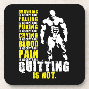 Stoppen is niet acceptabel - Workout Motivatie Bier Onderzetter