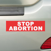 Stoppen met abortus bumpersticker (Op auto)