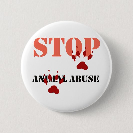 stoppen met dierenmishandeling ronde button 5,7 cm (Voorkant)