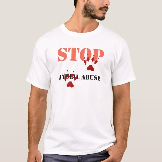 stoppen met dierenmishandeling t-shirt (Voorkant)