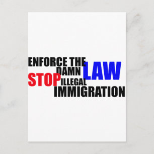 stoppen met illegale immigratie briefkaart