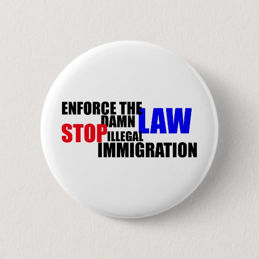 stoppen met illegale immigratie ronde button 5,7 cm (Voorkant)