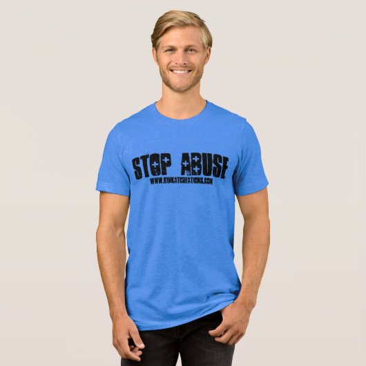 Stoppen met misbruik Tri-Blend shirt (Voorkant volledig)
