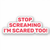 Stoppen met screenen Ik ben te rood met tekst Sticker (Voorkant)