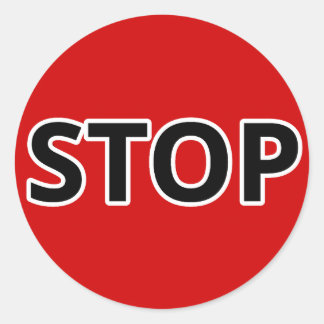 Stoppen Ronde Sticker