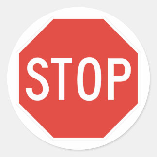 Stoppen Ronde Sticker