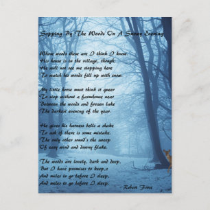Stopping By The Woods by: Robert Frost Briefkaart
