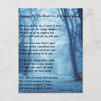 Stopping By The Woods by: Robert Frost Briefkaart
