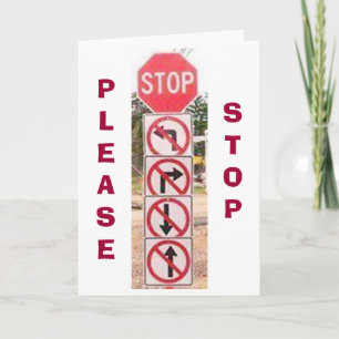 STOPSIGN/SIGNE-HUMOR VOOR IK HOOR VAN JE OP ELK MO KAART