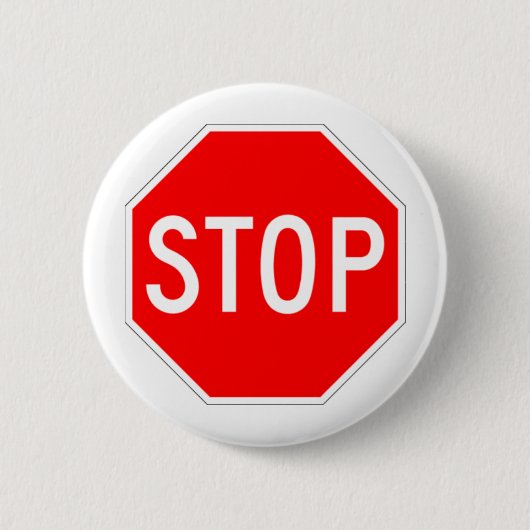 Stopteken - Highway Hexagon Ronde Button 5,7 Cm (Voorkant)