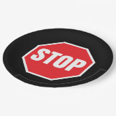 stopteken papieren bordje (Gekanteld)