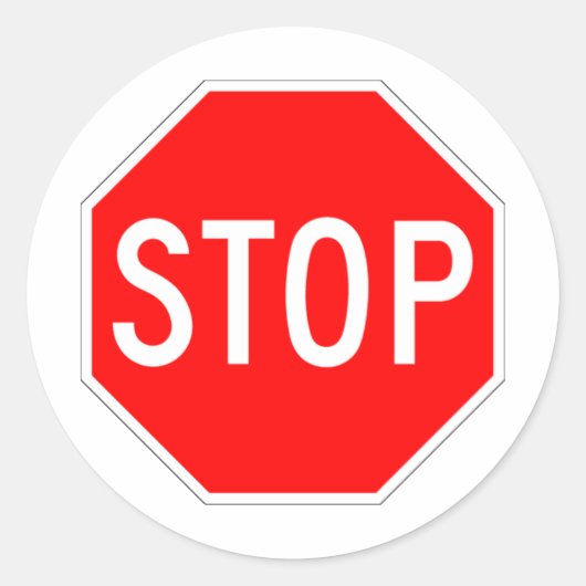  stopteken ronde sticker (Voorkant)