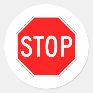  stopteken ronde sticker