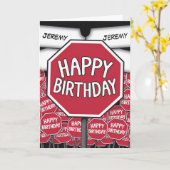 Stoptekens Verjaardag Kaart (Gele Bloem)