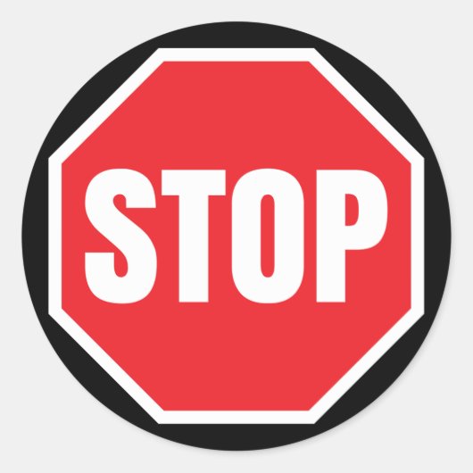 stopverkeersteken ronde sticker (Voorkant)