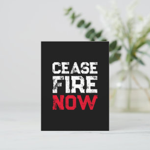 Stopzetting Vuur Nu wit rood zwart grunge typograf Briefkaart