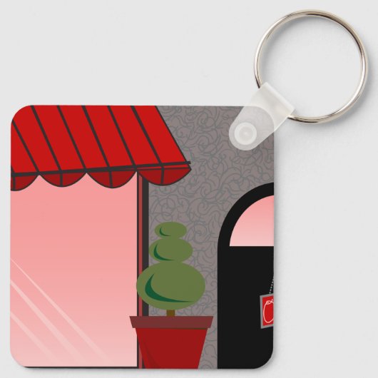 Storefront Open Shop Sleutelhanger (Achterkant)